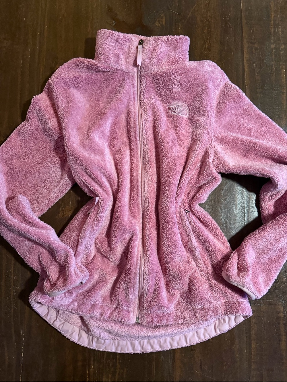The North Face Bubblegum Pink Plush Zip-Up Fleece Jacket Size M